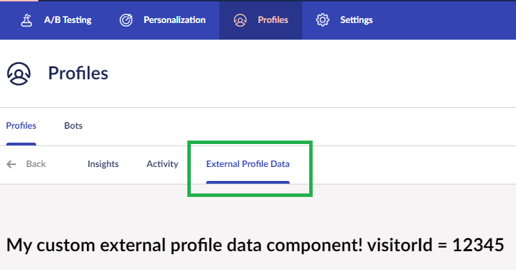 External profile data tab