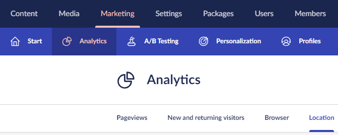 Location tab, located under the Analytics section